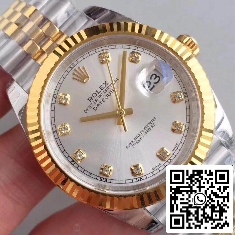 Rolex Datejust 41 126333 quadrante argento 1:1 Best Edition svizzero ETA3255 bracciale in acciaio inossidabile 410L e oro giallo 18 carati