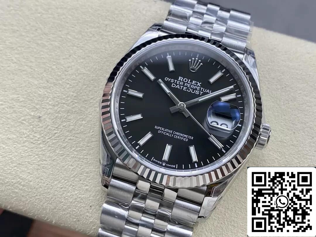 Rolex Datejust M126234-0015 36MM 1:1 Best Edition VS quadrante nero di fabbrica