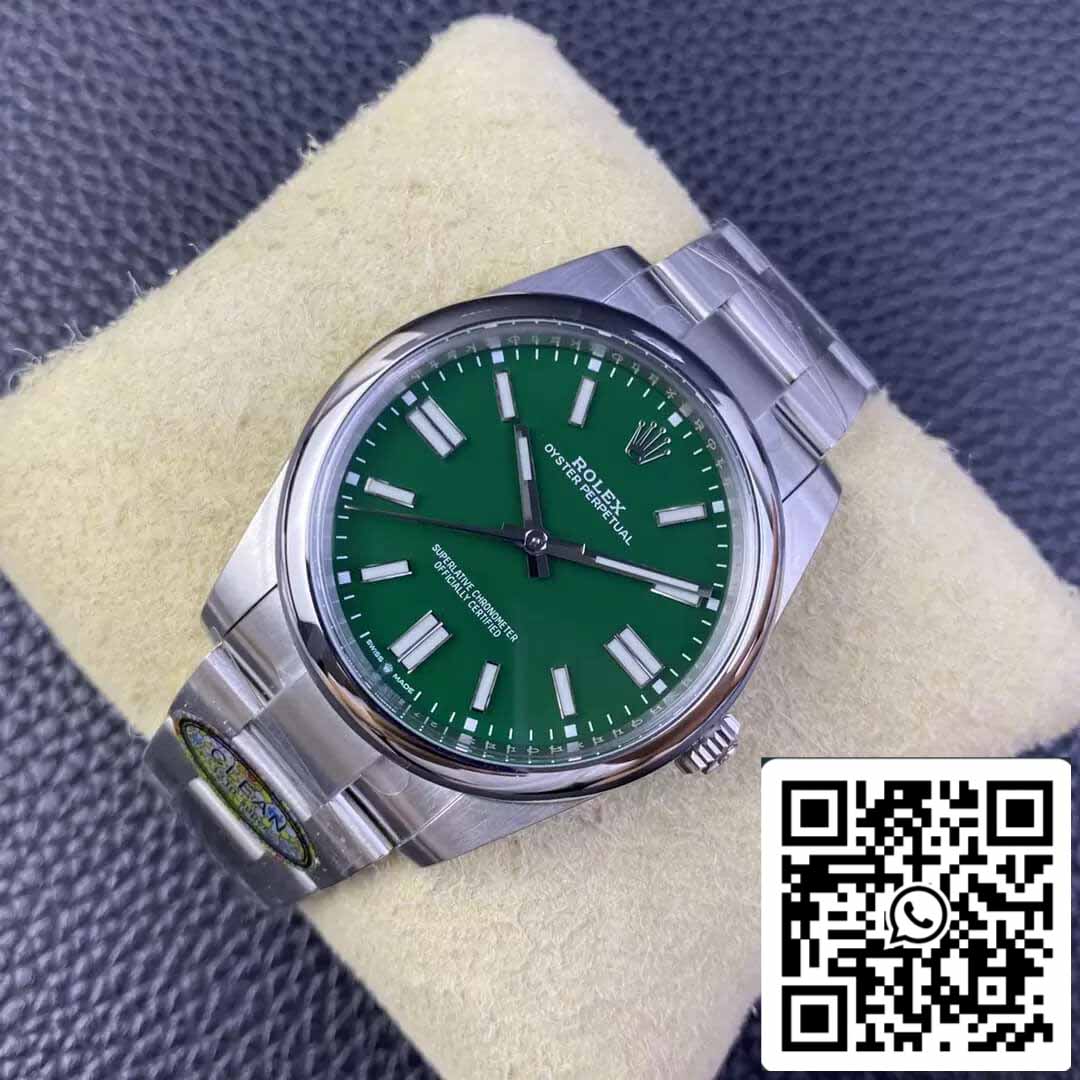 Rolex Oyster Perpetual M124300-0005 41MM 1:1 Best Edition Quadrante verde fabbrica pulita