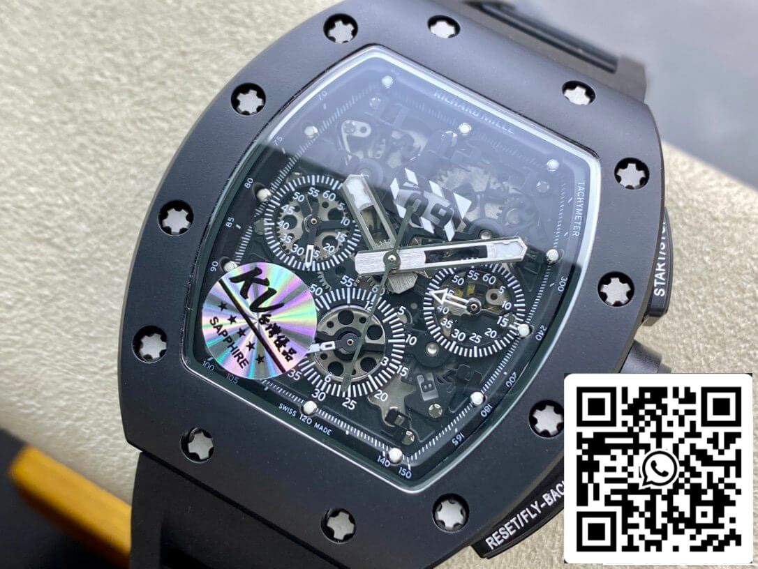 Richard Mille RM011 1:1 Best Edition KV Factory Custodia in ceramica nera