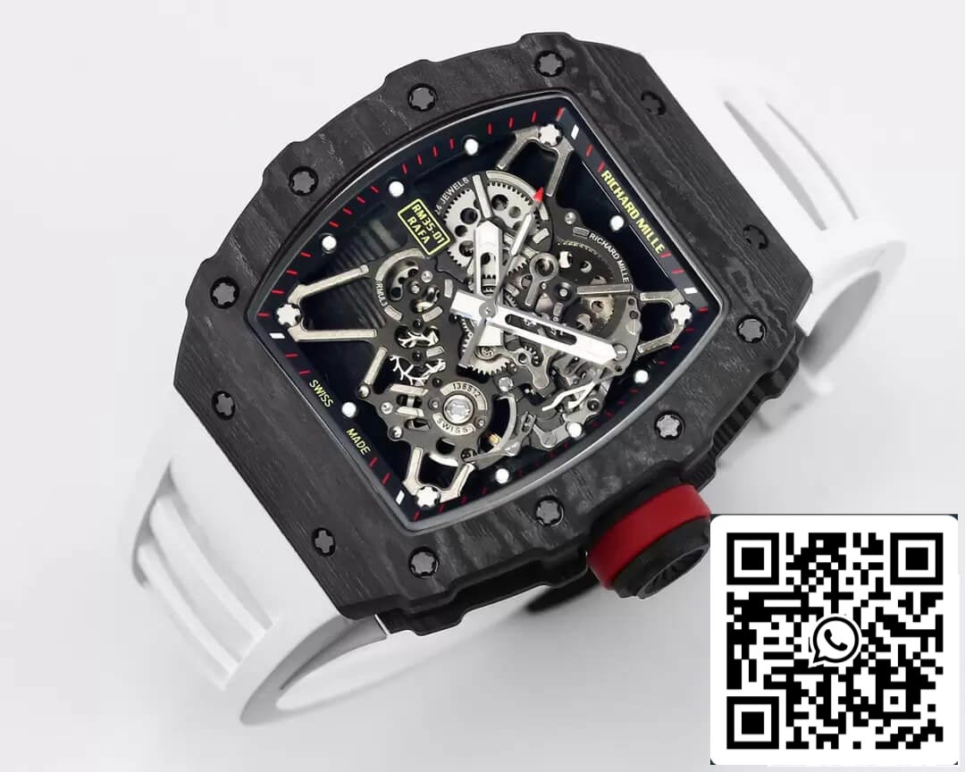 Richard Mille RM35-01 1:1 Mejor Edición BBR Factory Correa de Caucho Blanca