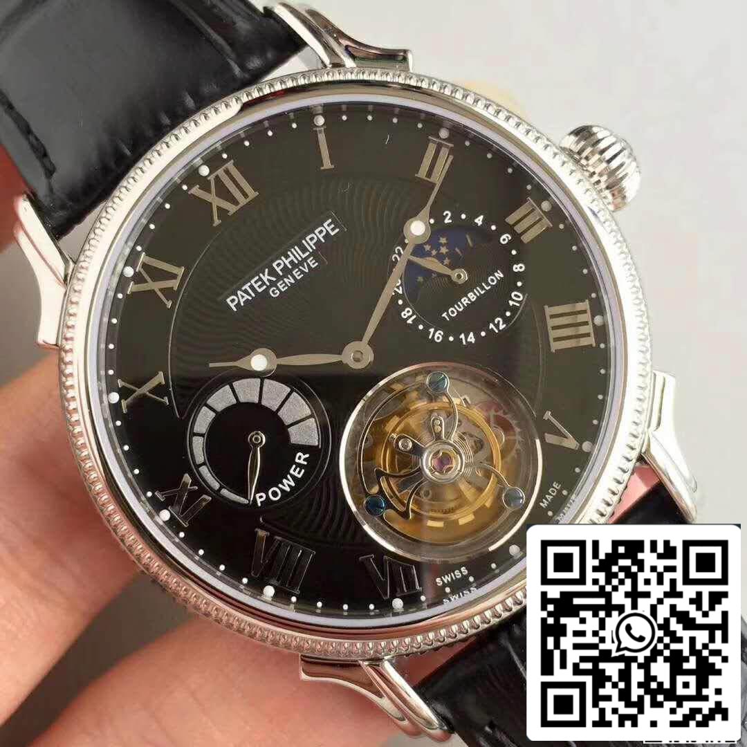 Patek Philippe Tourbillon Moonphase 1:1 Mejor Edición Tourbillon Suizo Esfera Negra