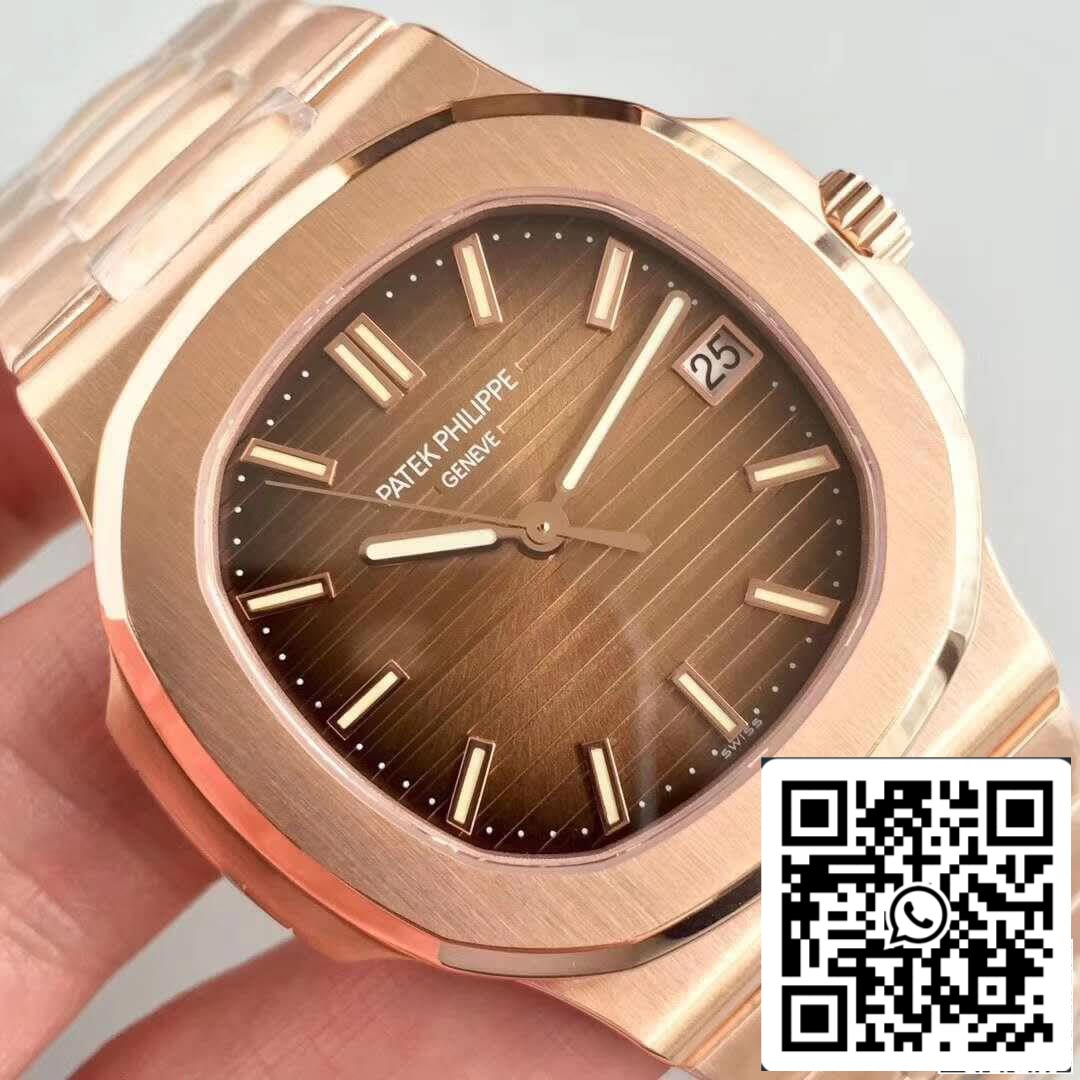 Patek Philippe Nautilus 5711/1R-001 PF Factory 1:1 Mejor edición Suiza ETA324 Esfera texturizada marrón