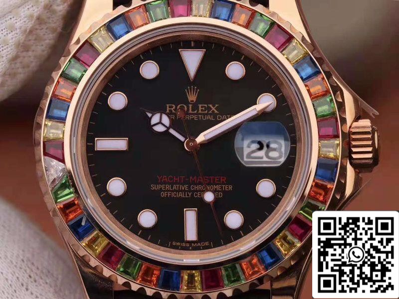 Rolex Yacht-Master 116695 Noob Factory 1:1 Mejor Edición Suizo ETA2824 Esfera Negra