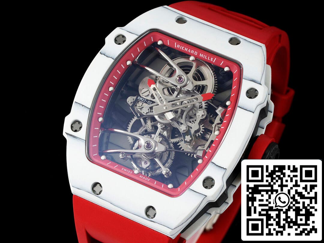 Richard Mille RM27-02 Rafael Nadal Tourbillon 1: 1 Best Edition RM Factory cinturino in caucciù rosso