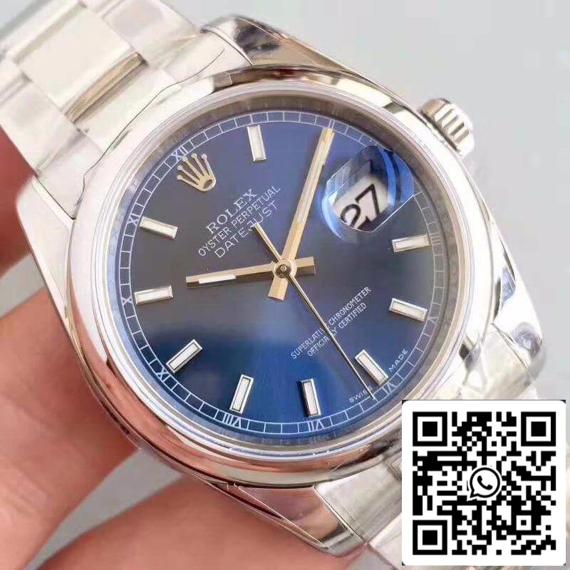 Rolex Datejust II 36mm 116200 AR Factory quadrante blu 1:1 Miglior edizione svizzera ETA3135