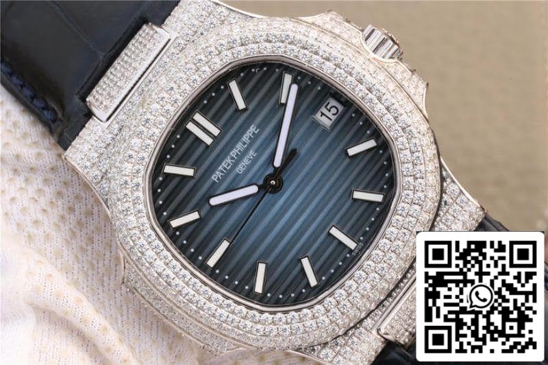 Patek Philippe Nautilus 5719/1G-001 KM Factory 1:1 Mejor Edición Suizo ETA324 Esfera Azul