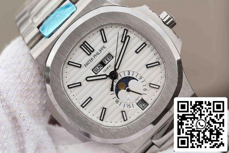 Patek Philippe Nautilus 5726/1A-010 KM Factory 1:1 Mejor edición suizo ETA324 esfera texturizada blanca