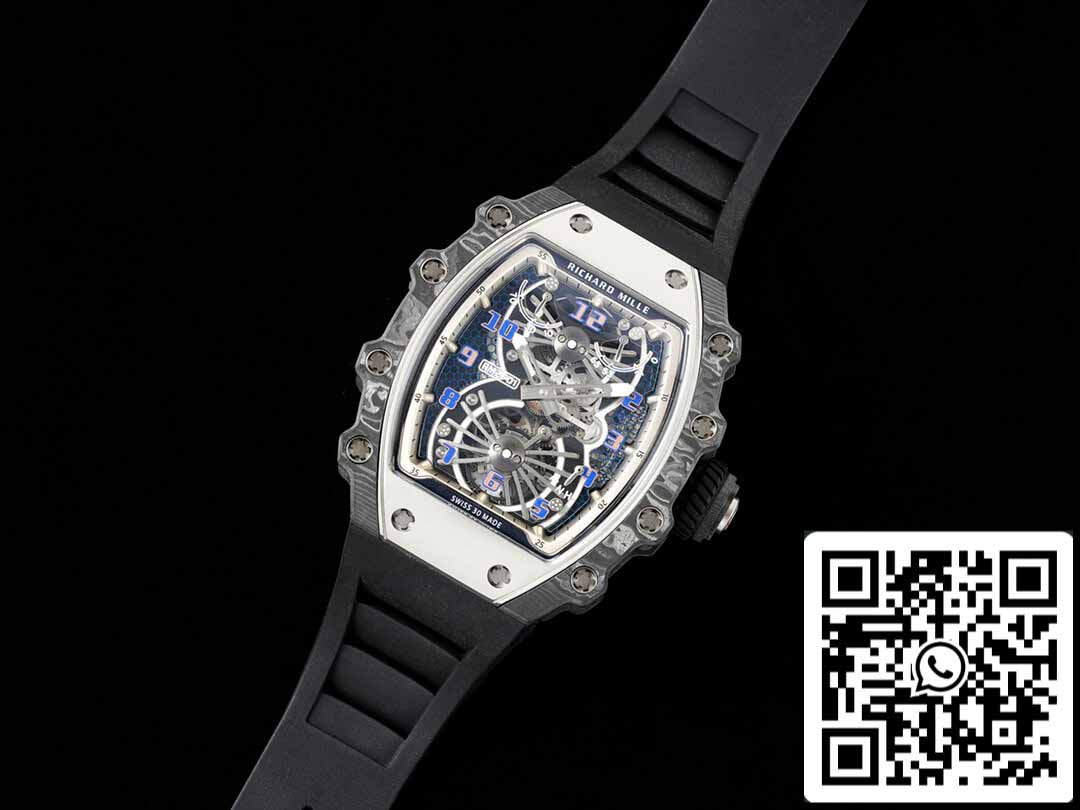 Richard Mille RM21-01 1:1 Best Edition RM Factory Tourbillon Skeleton Dial Black Strap