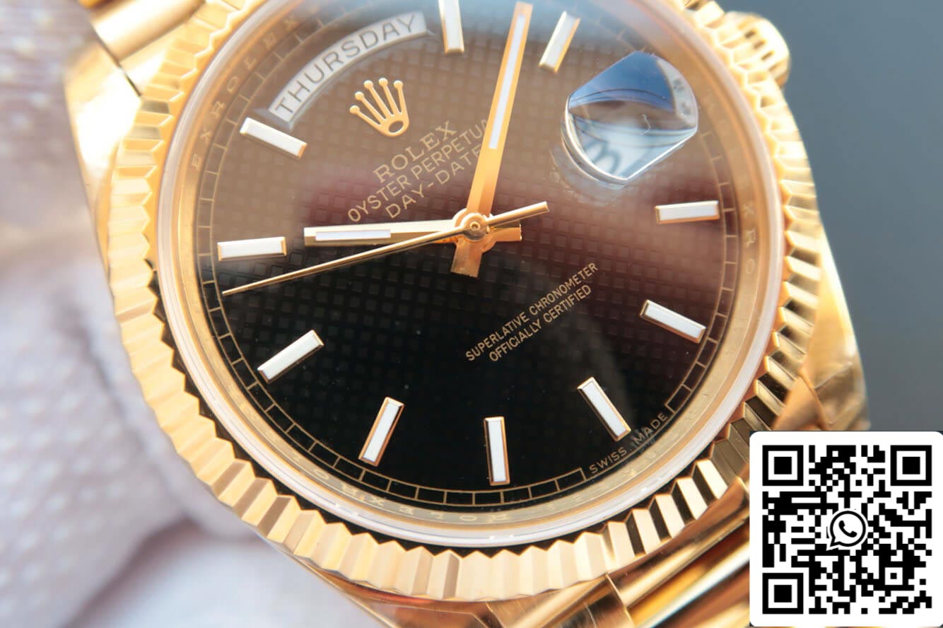 Rolex Day Date M228238-0004 1:1 Mejor edición EW Factory esfera negra