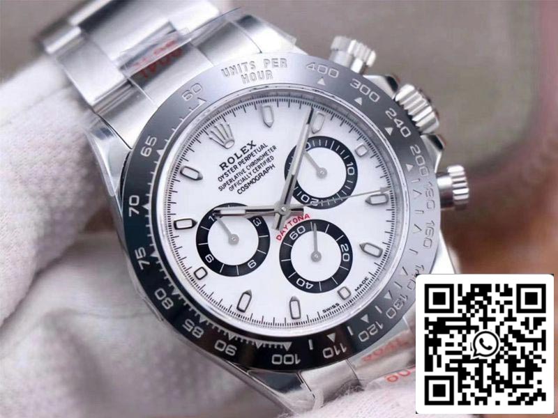 Rolex Cosmograph Daytona M116500LN-0001 1:1 Best Edition Noob Factory quadrante bianco svizzero ETA4130