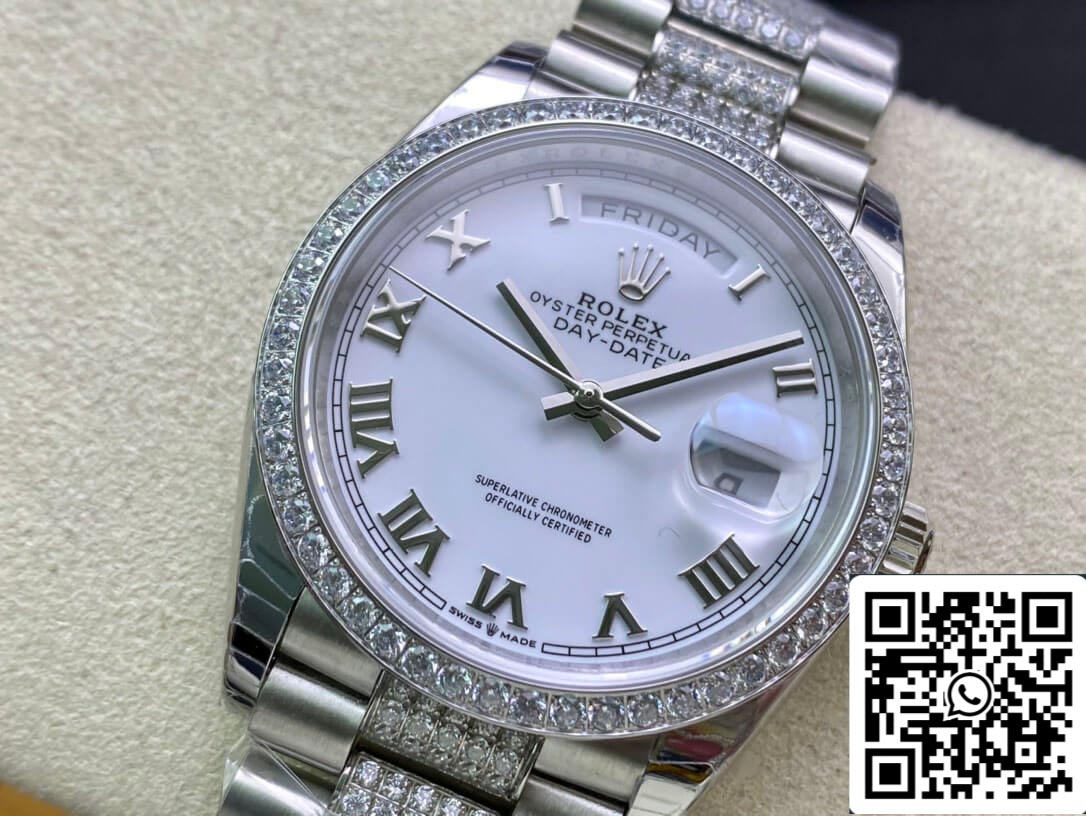 Rolex Day Date M128349RBR-0026 1:1 Mejor edición EW Factory esfera blanca