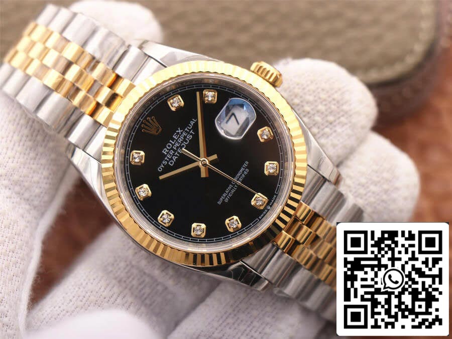 Rolex Datejust M126233-0021 1:1 Best Edition EW Factory quadrante nero in oro giallo