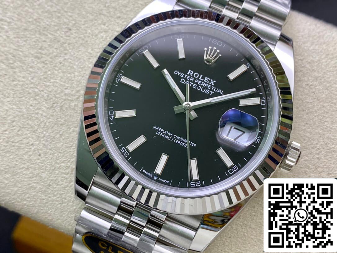 Rolex Datejust M126334-0018 cinturino Jubilee da 41 mm quadrante bianco pulito di fabbrica