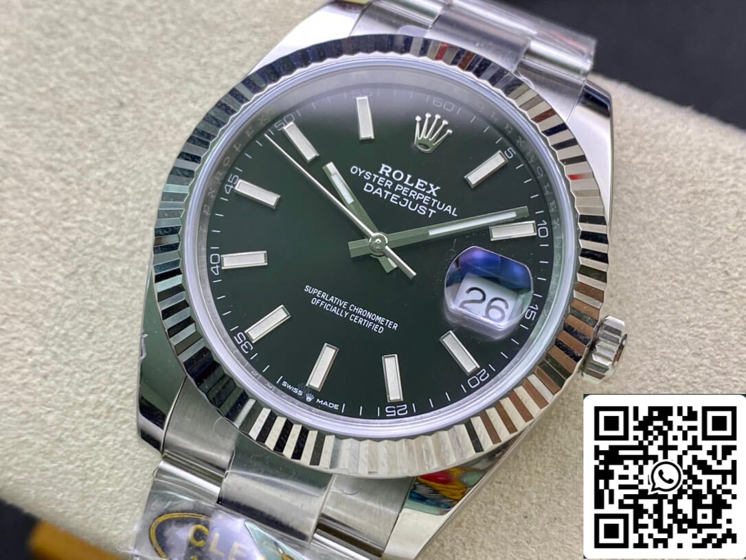 Rolex Datejust M126334-0017 41 mm Correa Oyster Esfera blanca de fábrica limpia