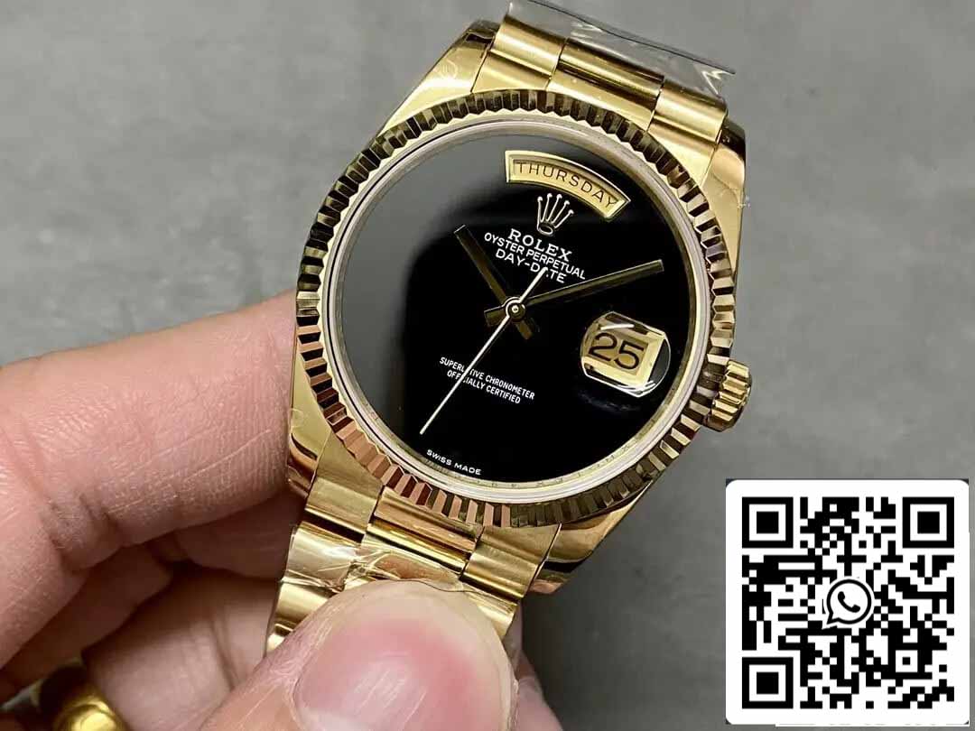 Rolex Day Date 18038 1:1 Mejor edición GM Factory esfera negra