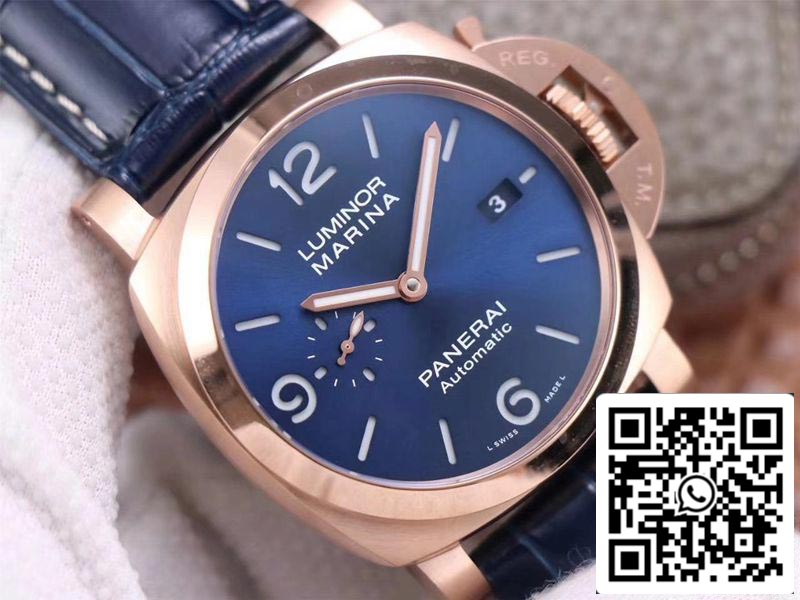 Panerai Luminor Marina Goldtech PAM01112 1:1 Mejor edición VS Factory Blue Dial Swiss P9010