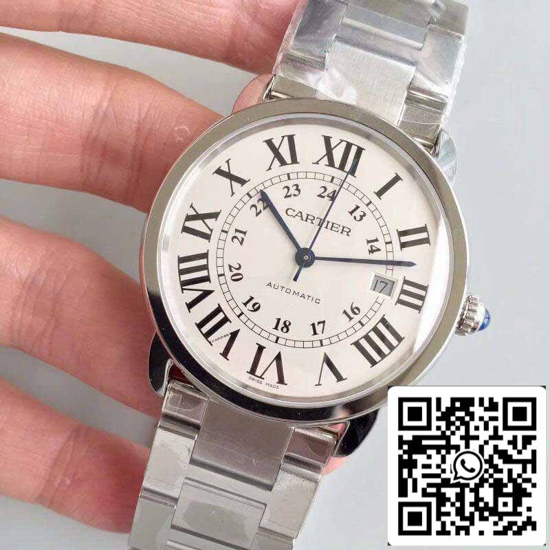 Ronde Solo De Cartier W670101 ZF Factory Relojes para hombre 1:1 Mejor edición Swiss ETA9015 Esfera blanca