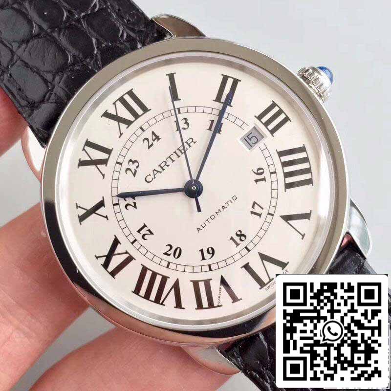 Ronde Solo De Cartier W6701010 ZF Factory Relojes para hombre 1:1 Mejor edición Swiss ETA9015 Esfera blanca