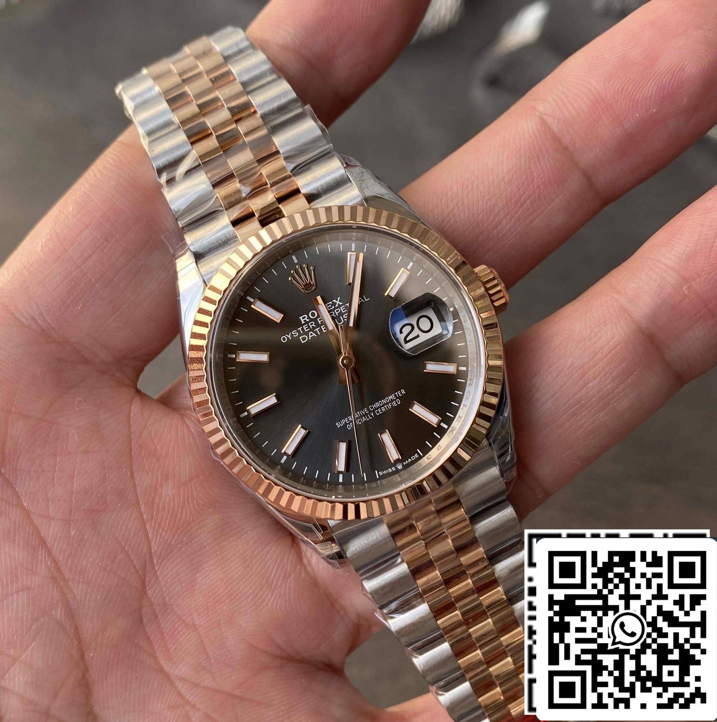 Rolex Datejust M126231-0013 36MM 1:1 Best Edition VS quadrante grigio di fabbrica