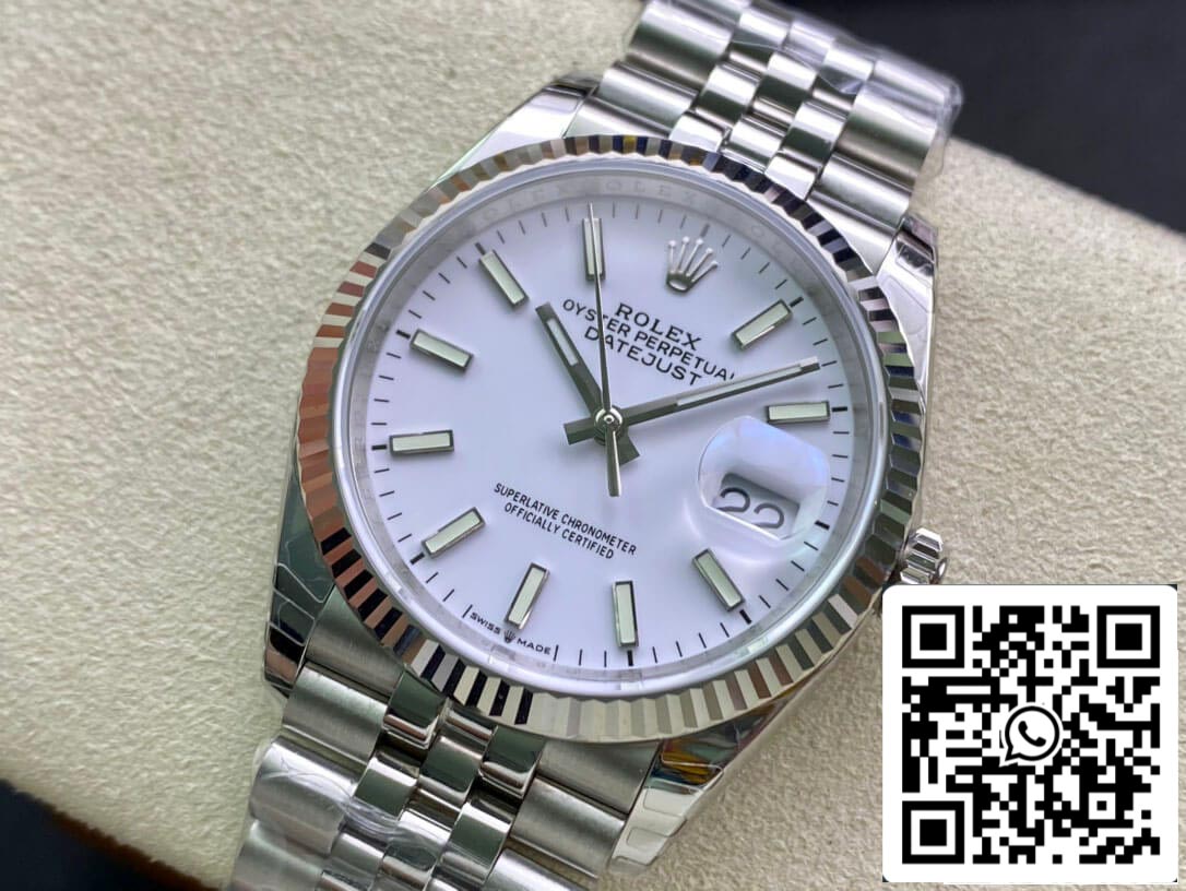 Rolex Datejust 36MM 1:1 Best Edition EW Factory Quadrante bianco