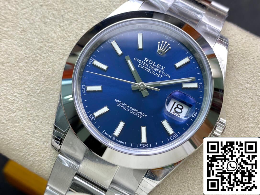 Rolex Datejust M126300-0001 1:1 Borde liso VS esfera azul de fábrica