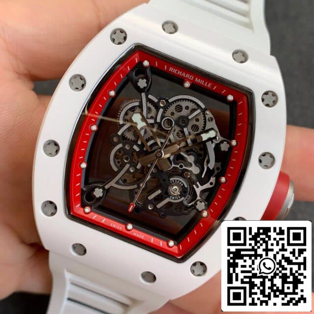 Richard Mille RM055 1: 1 Best Edition KV Factory V2 cinturino in caucciù ceramico