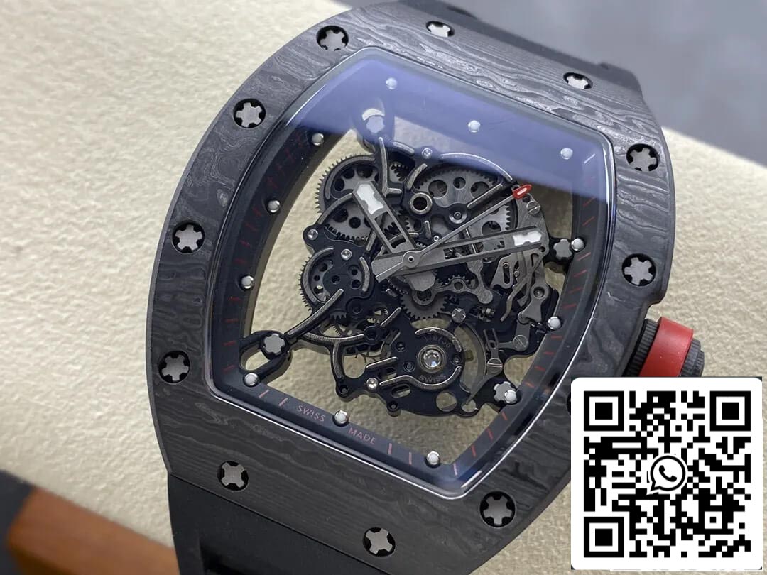 Richard Mille RM-055 1:1 Mejor Edición BBR Factory Caja Negra de Fibra de Carbono