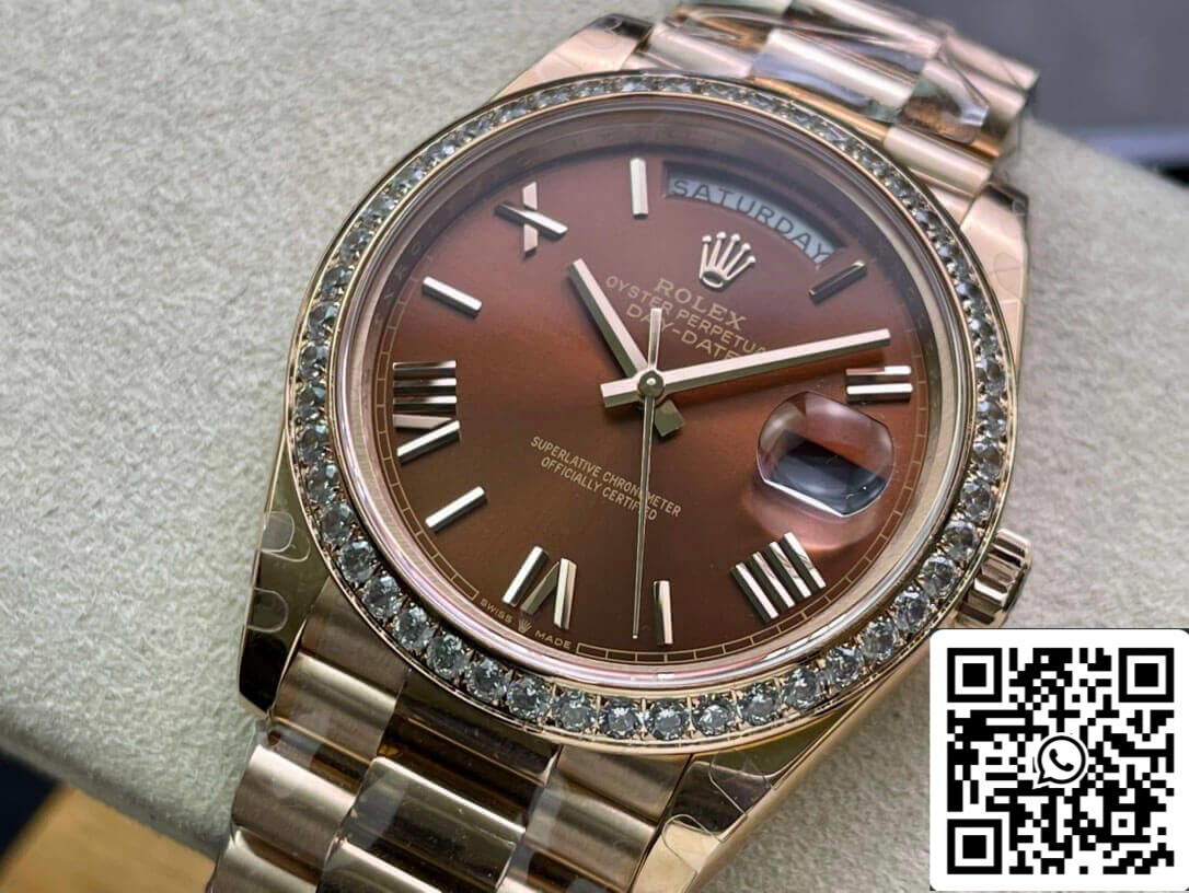 Rolex Day Date M228345RBR-0009 1:1 Best Edition EW Factory quadrante marrone