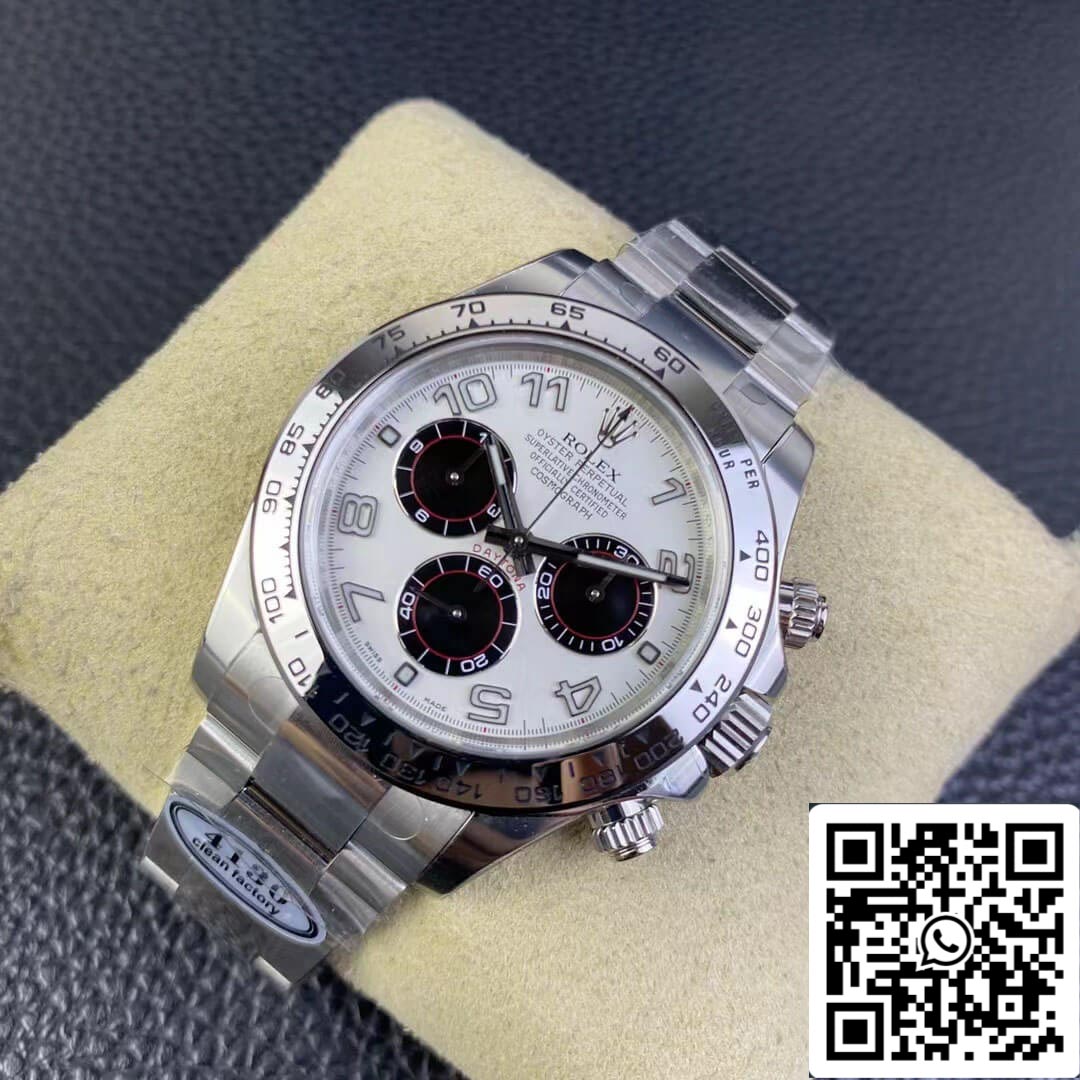 Rolex Cosmograph Daytona 1:1 Best Edition Clean Factory V3 Acero inoxidable esfera blanca