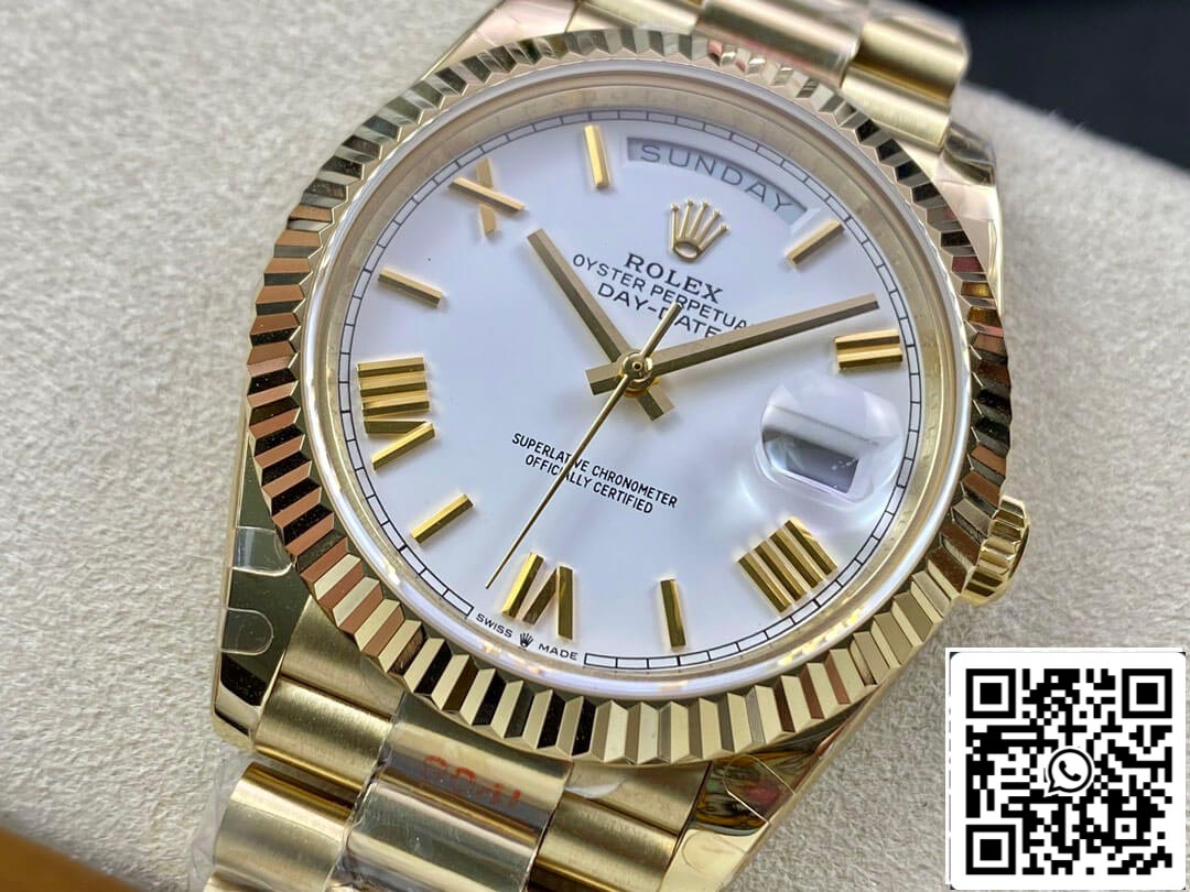 Rolex Day Date M228238-0042 1:1 Mejor Edición EW Factory Esfera Blanca