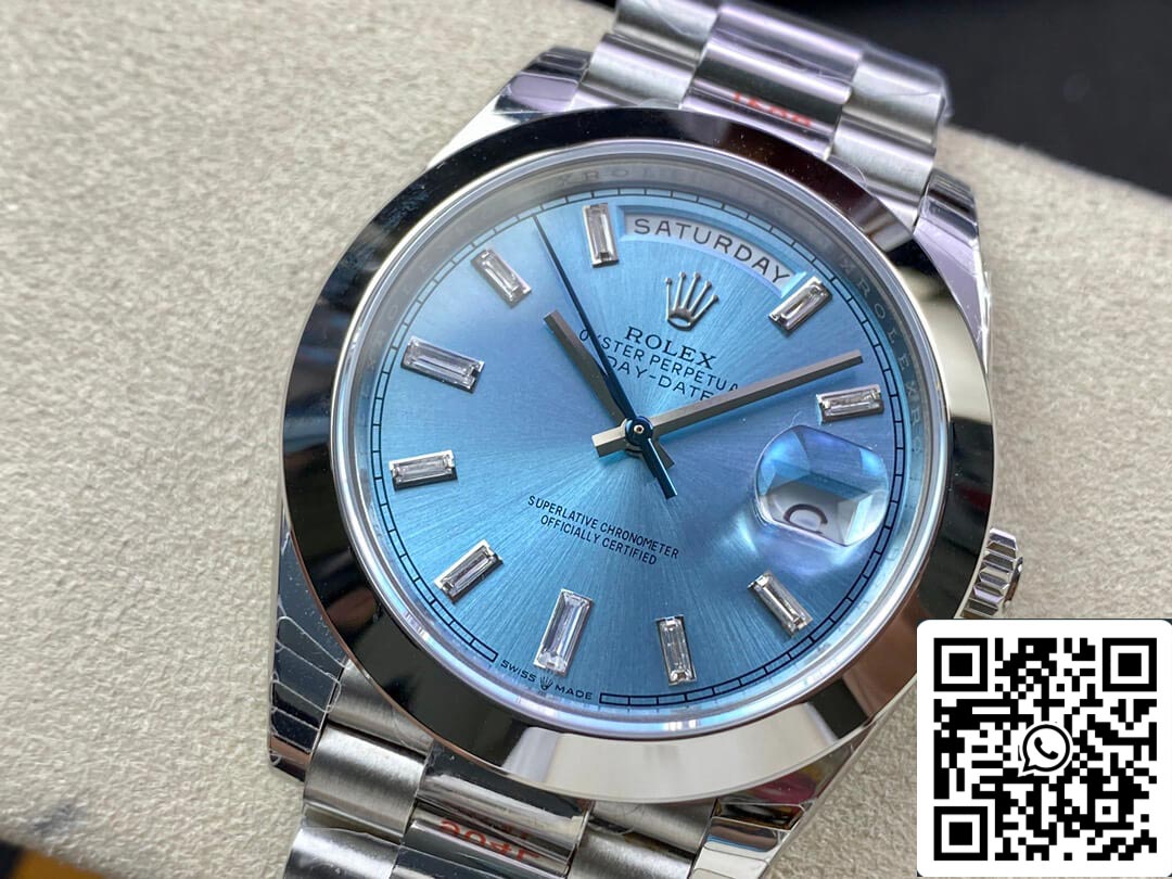 Rolex Day Date 228206 1:1 Best Edition EW Factory quadrante blu ghiaccio