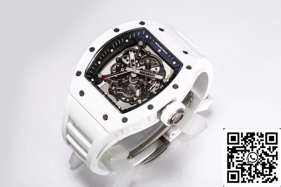 Richard Mille RM-055 1:1 Mejor Edición BBR Factory V2 Caja de Cerámica Blanca