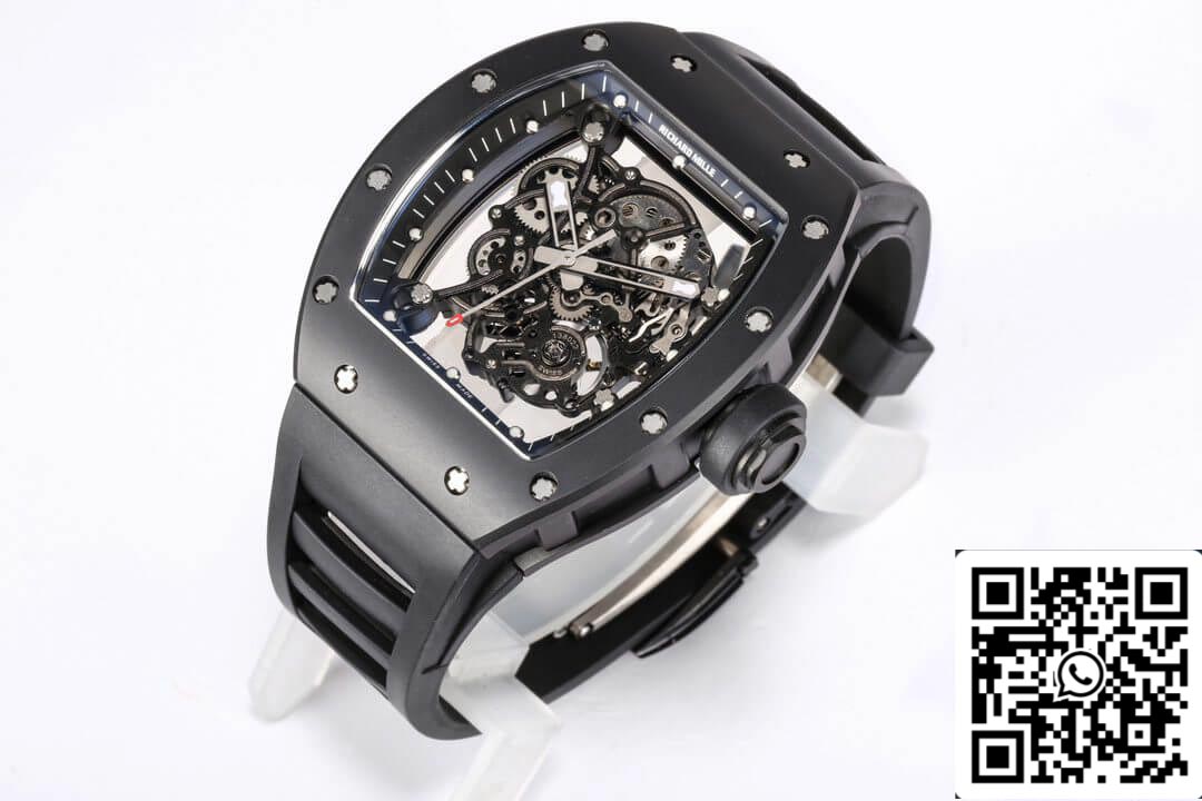 Richard Mille RM-055 1:1 Mejor Edición BBR Factory V2 Caja de Cerámica Negra