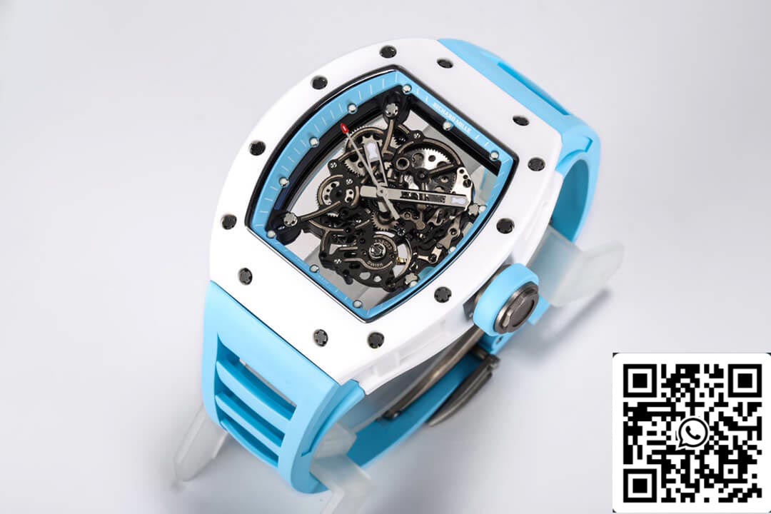 Richard Mille RM-055 1:1 Best Edition BBR Factory Ceramic Case Blue Strap