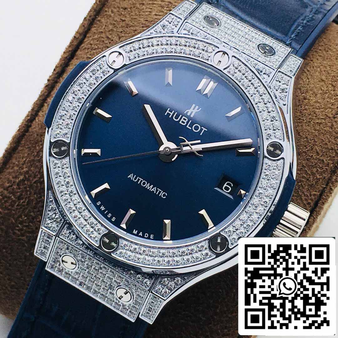 Hublot Classic Fusion 38MM 1:1 Best Edition HB Factory Diamond Blue Quadrante