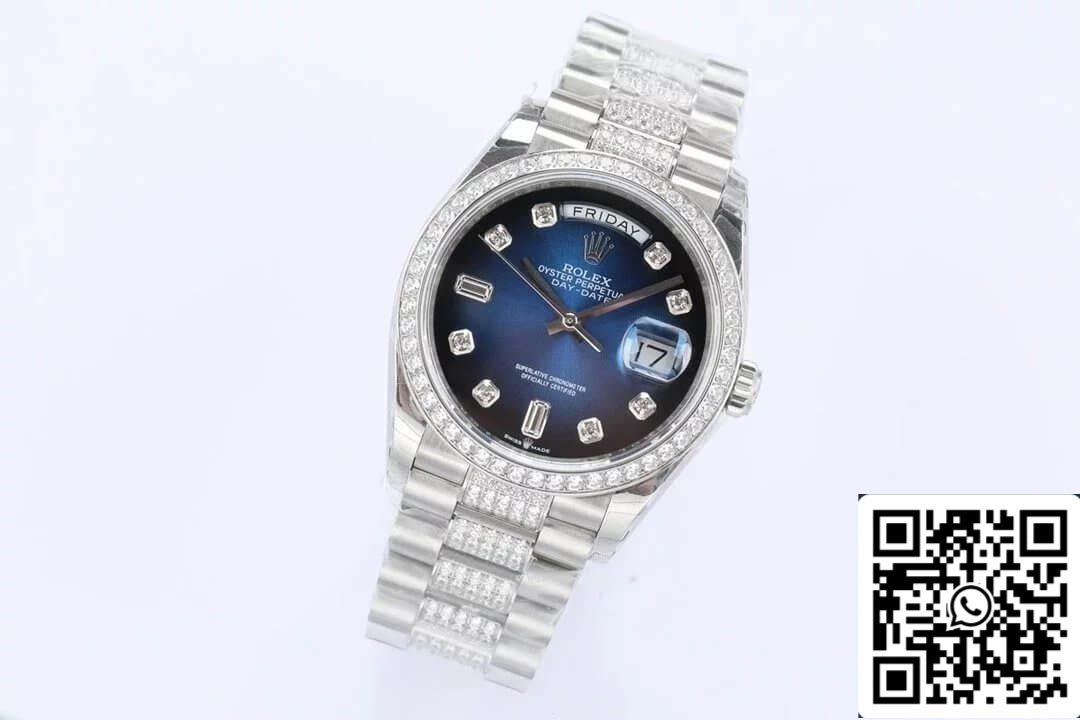 Rolex Day Date M128349RBR-0016 1:1 Mejor edición EW Factory esfera azul