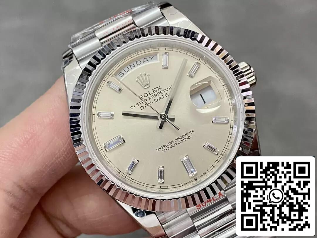 Rolex Day Date M228236-0002 1:1 Best Edition GM Factory Silver Dial V2