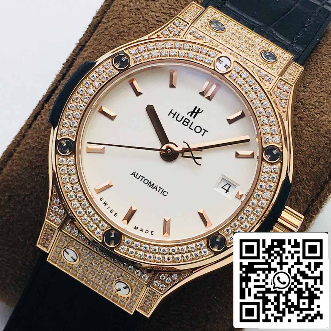 Hublot Classic Fusion 38MM 1:1 Mejor Edición HB Factory Diamante Esfera Blanca