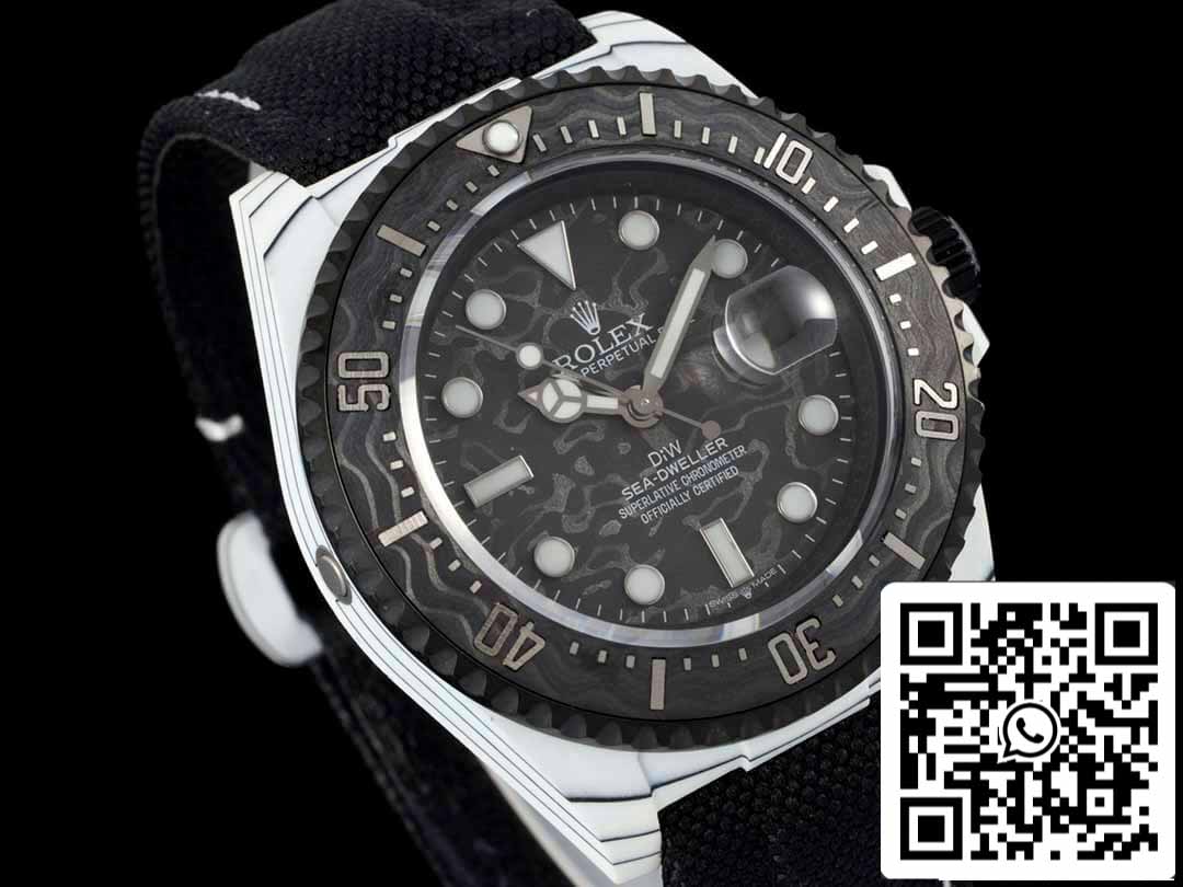 Rolex Sea-Dweller 1:1 Best Edition Diw Factory cinturino nero in fibra di carbonio