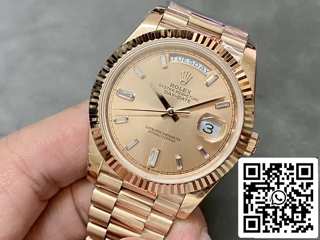 Rolex Day Date M228235-0004 1:1 Best Edition GM Factory Gold Dial V2 Diamond Dial