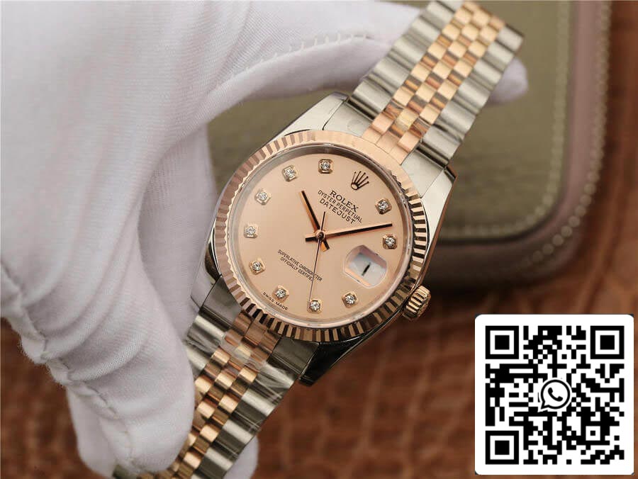 Rolex Datejust 116231 36MM 1:1 Best Edition GM Factory Diamond-set Pink Dial