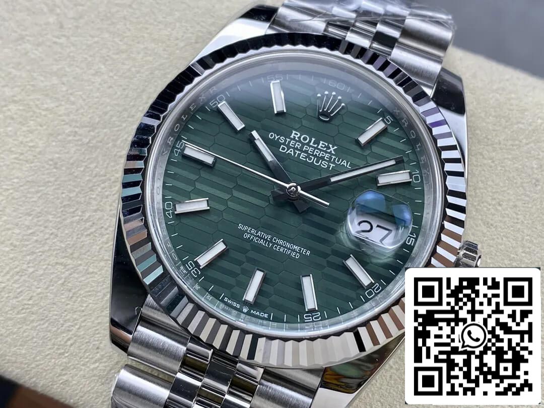 Rolex Datejust 41 Reloj automático para hombre con esfera verde menta 126334-0030 Mejor edición 1:1 CF