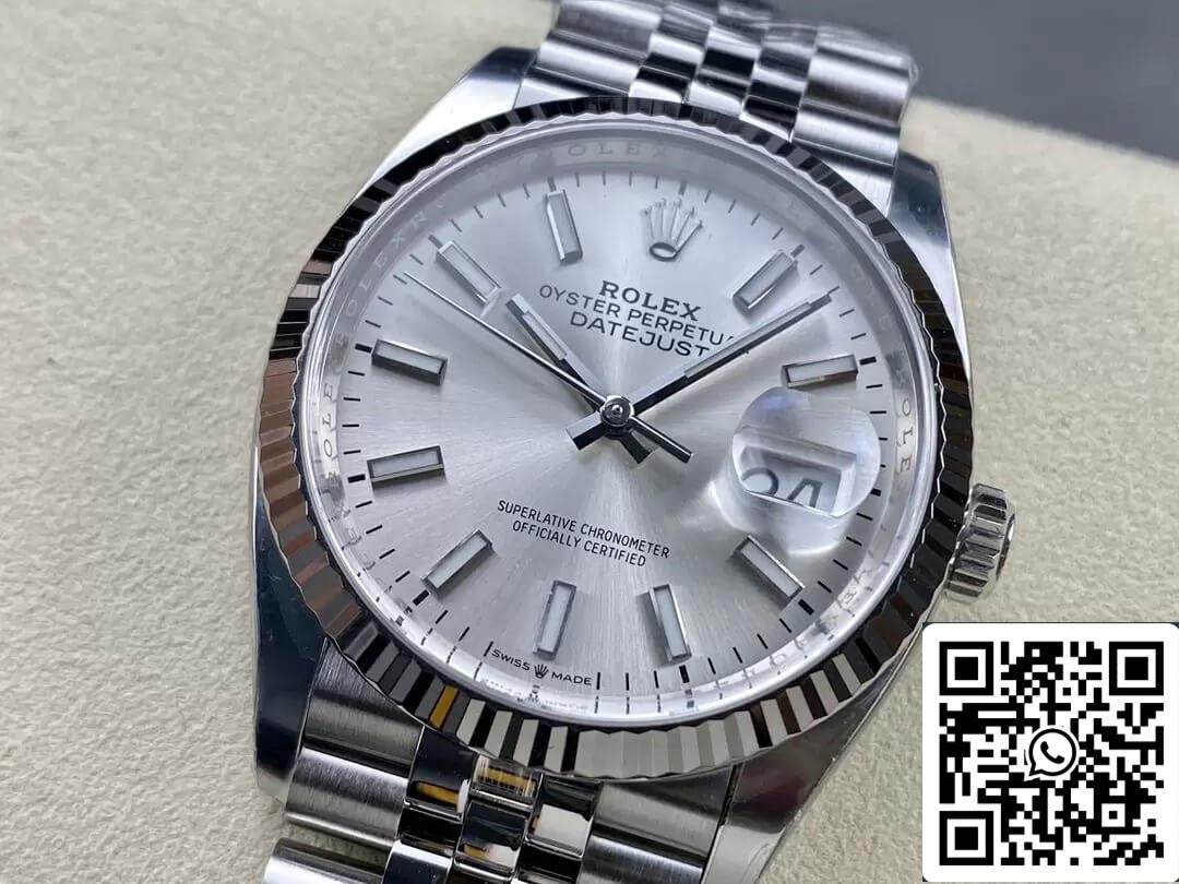 Rolex Datejust M126234-0013 36MM 1:1 Mejor edición Clean Factory esfera plateada