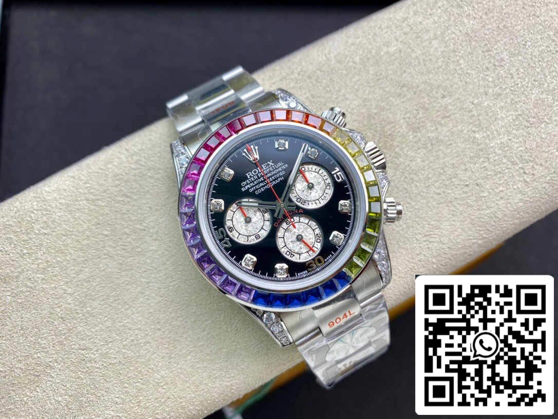 Rolex Daytona Cosmograph 116599 RBOW 1:1 Mejor Edición JH Factory Esfera Negra