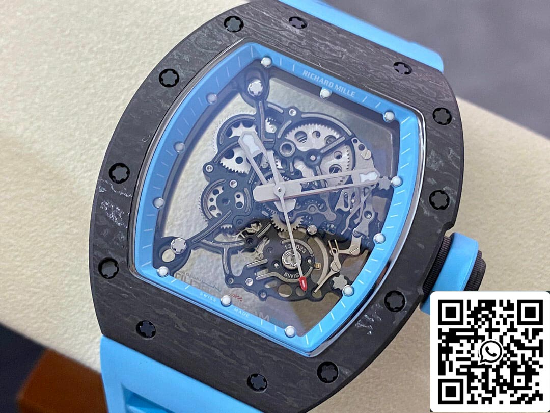 Richard Mille RM-055 1:1 Mejor Edición BBR Factory Correa Azul