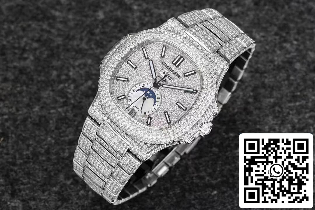 Patek Philippe Nautilus 5726/1A-014 1:1 Mejor edición R8 Factory Gypsophila esfera de diamantes