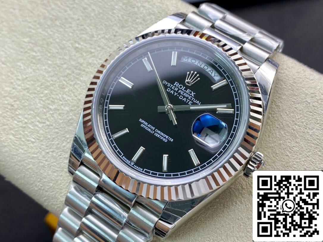 Rolex Day Date M228236-0003 1:1 Mejor edición EW Factory esfera negra