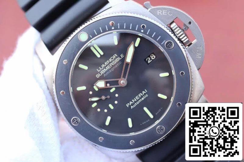 Panerai Luminor Sumergible PAM389 VS fábrica 1:1 Mejor Edición Swiss ETA P9000 Correa de Caucho Negra