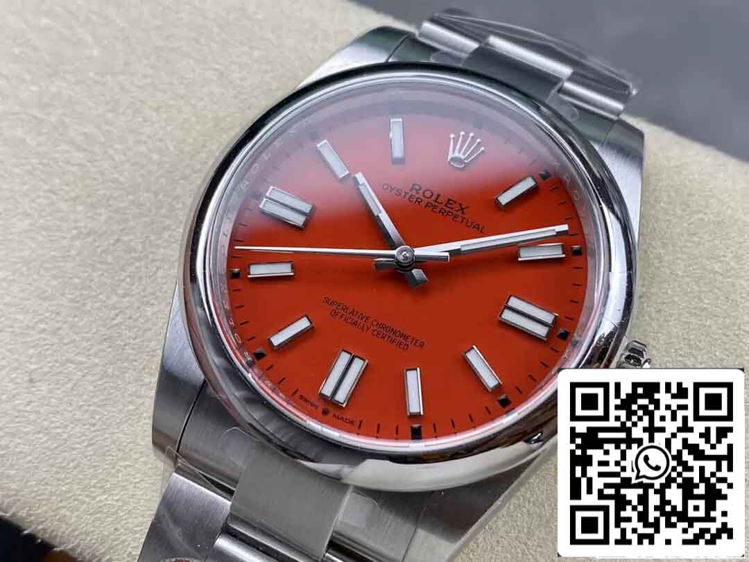 Rolex Oyster Perpetual M124300-0007 41MM 1:1 Best Edition Clean Factory quadrante rosso corallo